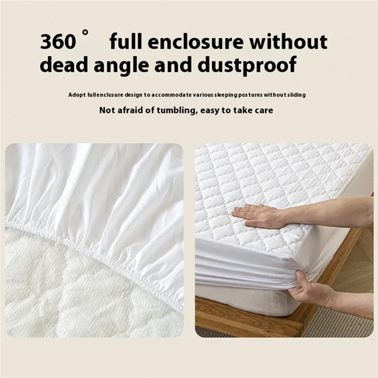 150 x 200 + 30cm Waterproof Quilted Fitted Sheet Dust Resistant Mattress Protector Cover  - Grey