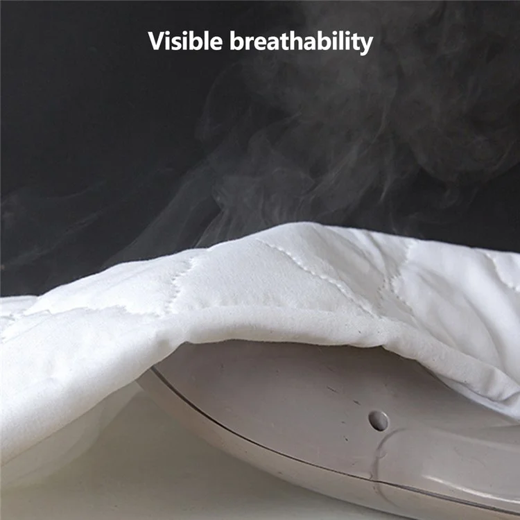 150 x 200 + 30cm Waterproof Quilted Fitted Sheet Dust Resistant Mattress Protector Cover  - Sky Blue