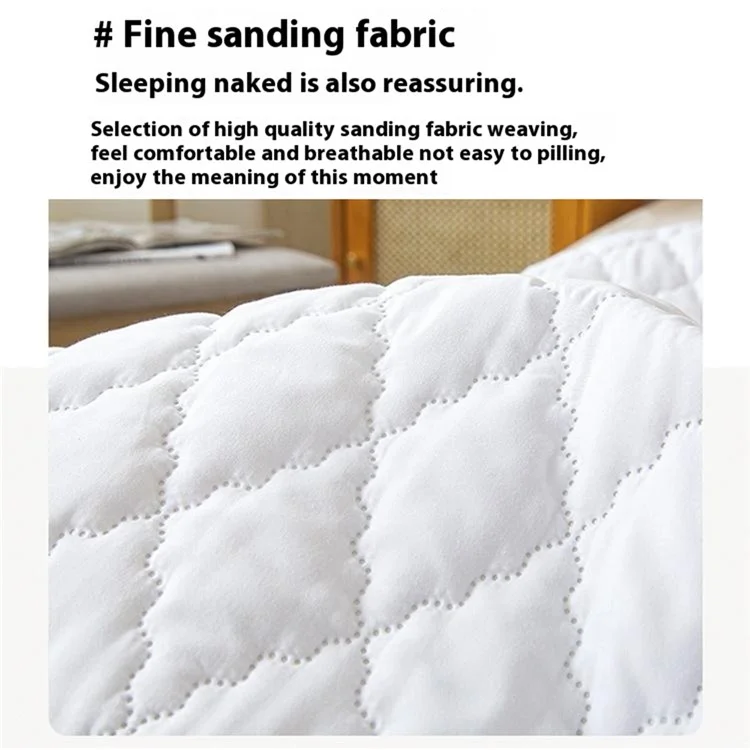 200 x 200 + 30cm Waterproof Quilted Fitted Sheet Dust Resistant Mattress Protector Cover - Grey