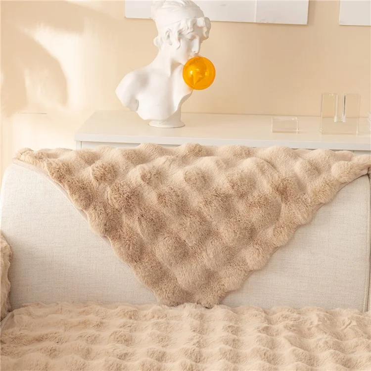 90 x 160cm Autumn Winter Thick Faux Fur Sofa Cover Non Slip Couch Protector Cover - Dark Grey