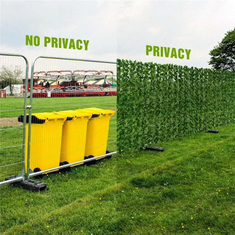 1 x 3m Dark Sweet Potato Leaf Artificial Hedge Privacy Screen Faux Leaf Fence Garden Yard Barrier Decor