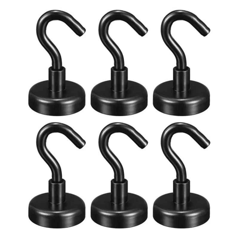 E20 6PCS Strong Magnetic NdFeB Hanger Hanging Hook for Kitchen Living Room Bathroom