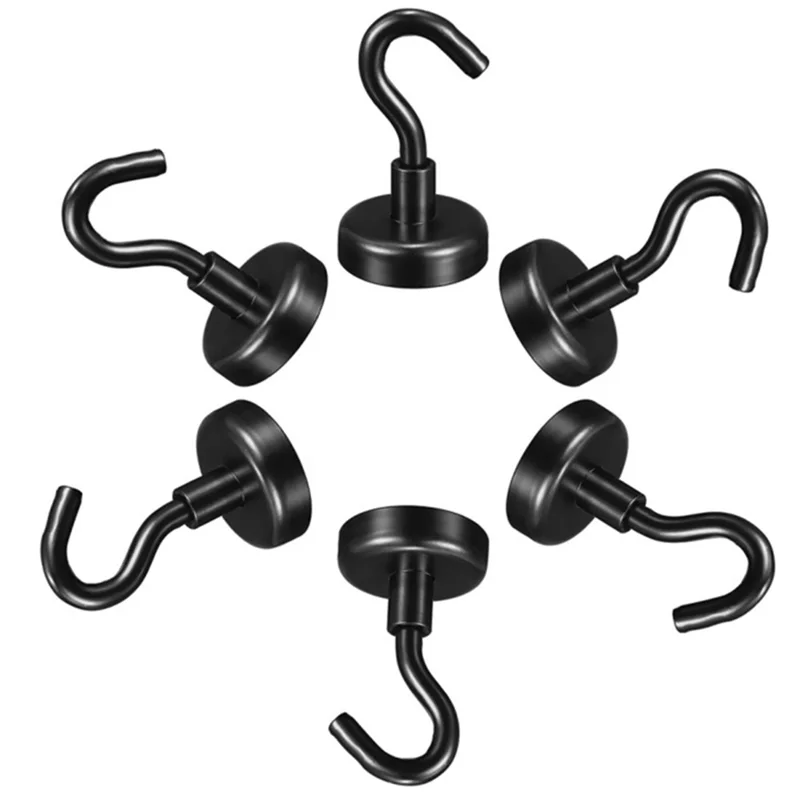 E20 6PCS Strong Magnetic NdFeB Hanger Hanging Hook for Kitchen Living Room Bathroom