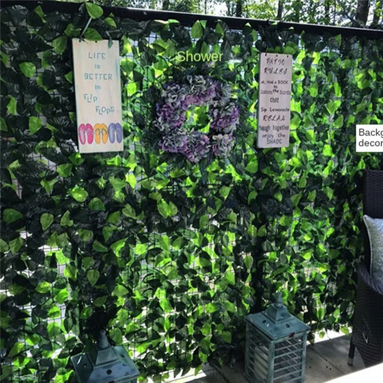 0,5 x 3m Foglie di Pothos di colore chiaro Schermo di privacy artificiale Recinto di foglie finto Decorazione da giardino Barriera da cortile