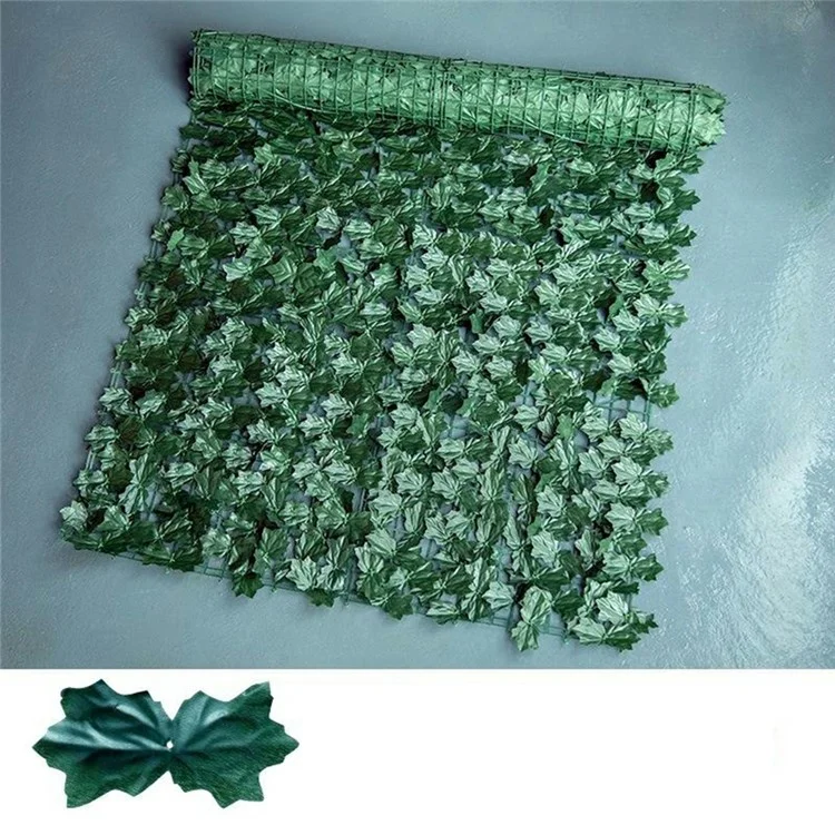 1 x 1m Folha de Bordo Escuro Artificial Sebe Folha Falsa Tela de Privacidade Cerca Jardim Varanda Barreira Decorativa