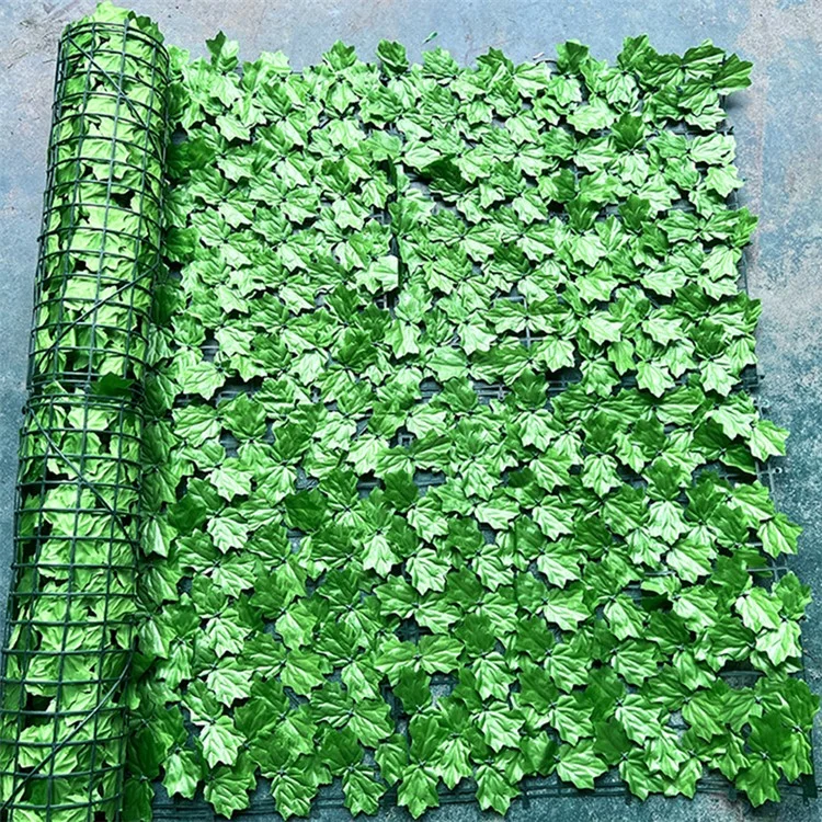 0.5m x 1m Light Green Maple Leaf Privacy Fence Screen Artificial Plant Hedges for Outdoor Garden Decor
