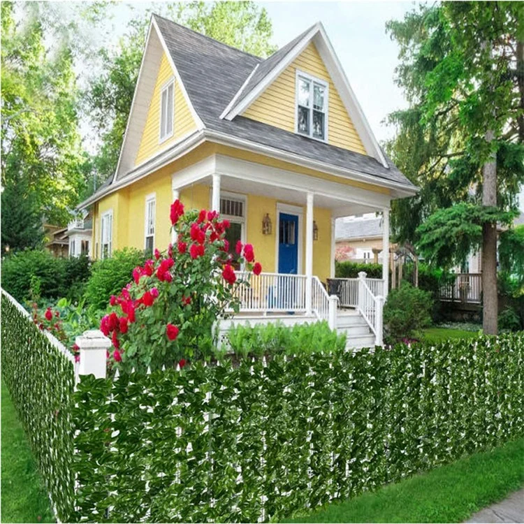 1 x écran de clôture de haie artificielle décorative de 2 m de feuille d'érable vert clair pour la décoration de jardin extérieur