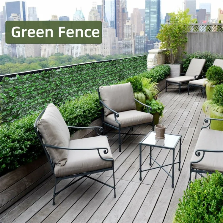 1 x écran de clôture de haie artificielle décorative de 2 m de feuille d'érable vert clair pour la décoration de jardin extérieur