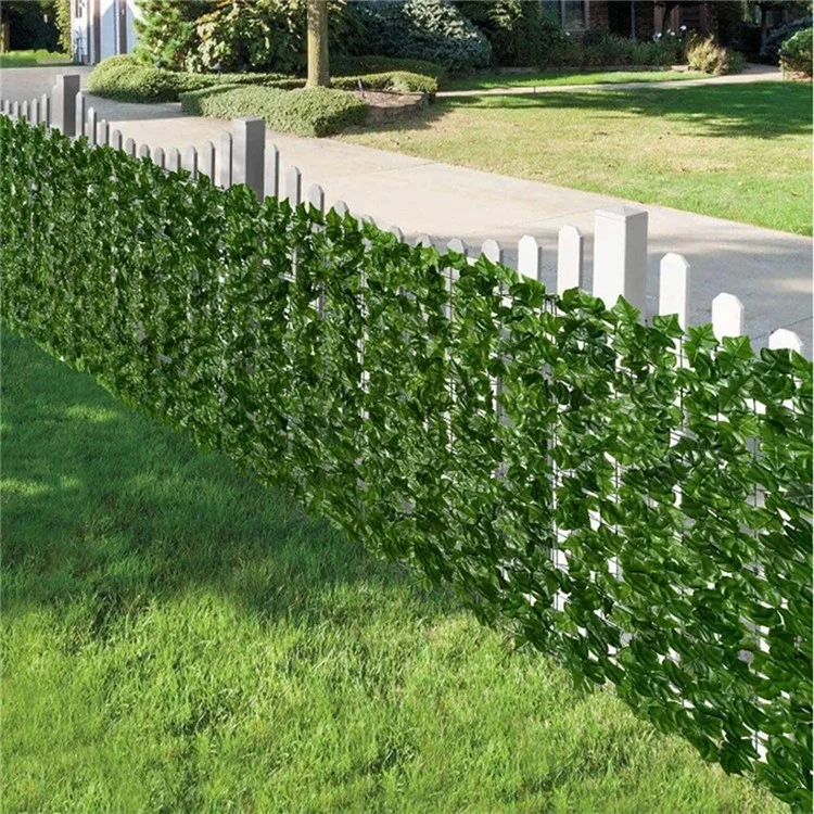 1 x écran de clôture de haie artificielle décorative de 2 m de feuille d'érable vert clair pour la décoration de jardin extérieur