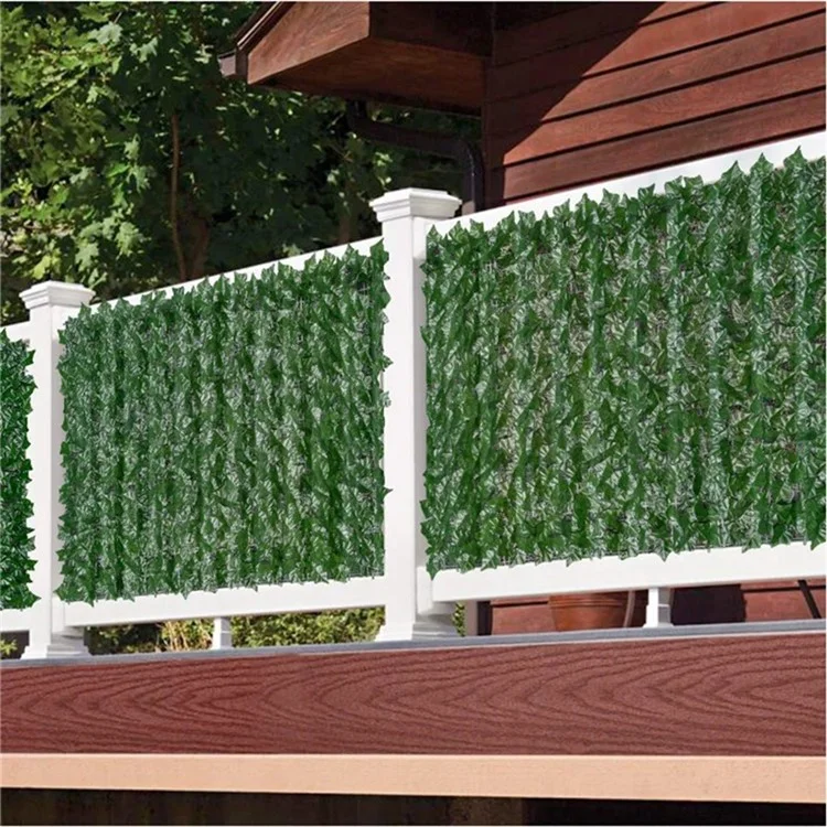 1 x écran de clôture de haie artificielle décorative de 2 m de feuille d'érable vert clair pour la décoration de jardin extérieur