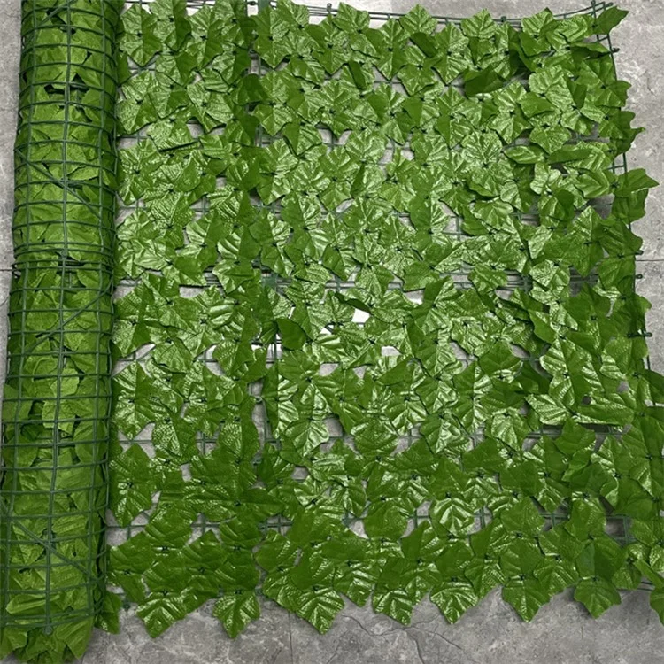 Panneau de clôture artificielle de haie de feuilles de raisin de couleur claire 0,5 m x 3 m pour jardin et cour