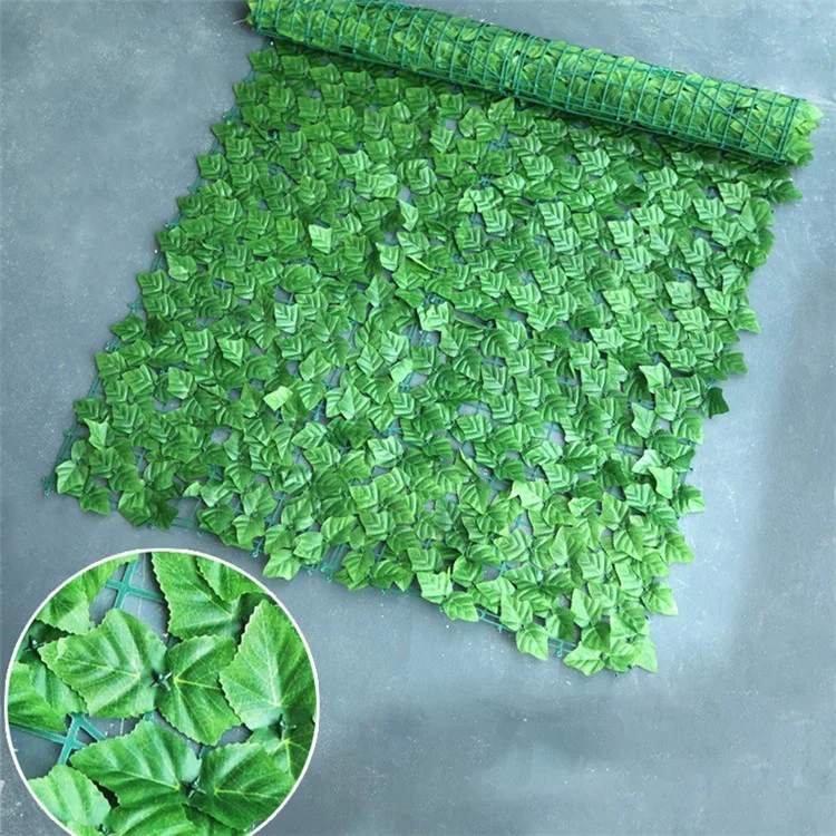 Seto de hoja de uva artificial de color de 0,5 m x 1 m, valla de privacidad, decoración de jardín, balcón y terraza