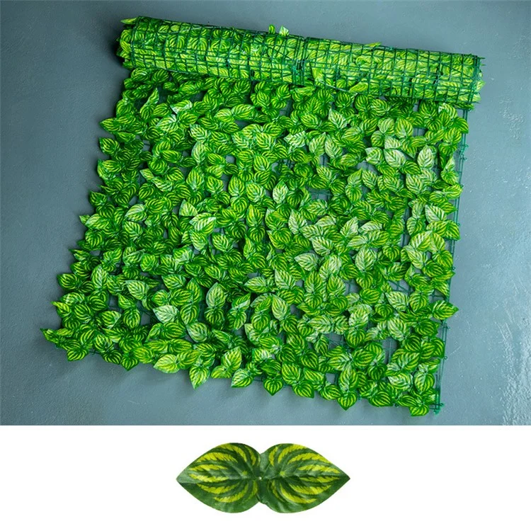 Privacy Fence Wall Screen 1 x 2m Artificial Hedges Fence with Faux Watermelon Leaf for Garden Balcony Decoration