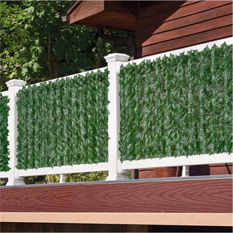 0.5 x 1m Green Perilla Leaf Artificial Hedge Privacy Screen Faux Leaf Fence Garden Balcony Decor