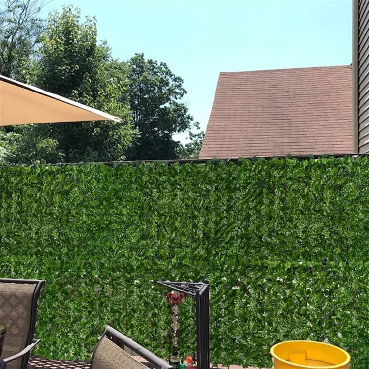 0.5 x 1m Green Perilla Leaf Artificial Hedge Privacy Screen Faux Leaf Fence Garden Balcony Decor