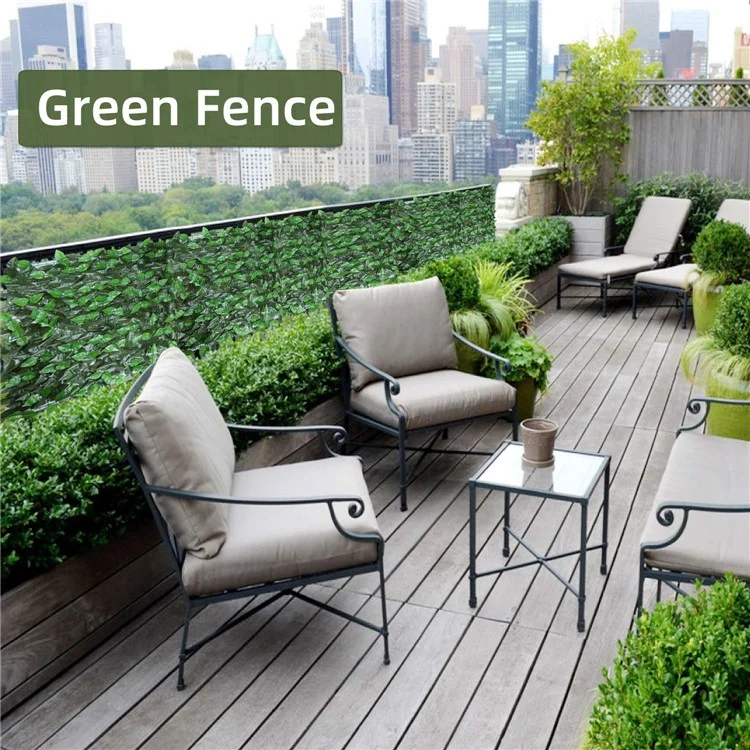 0.5 x 1m Green Perilla Leaf Artificial Hedge Privacy Screen Faux Leaf Fence Garden Balcony Decor