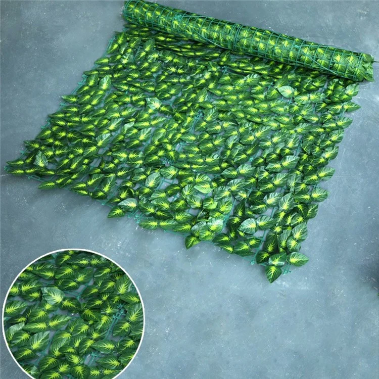 1 x 3m Green Perilla Leaf Artificial Hedge Privacy Screen Faux Leaf Fence Garden Balcony Decor