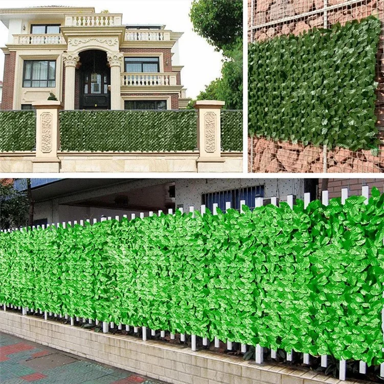 1 x 3m Green Perilla Leaf Artificial Hedge Privacy Screen Faux Leaf Fence Garden Balcony Decor