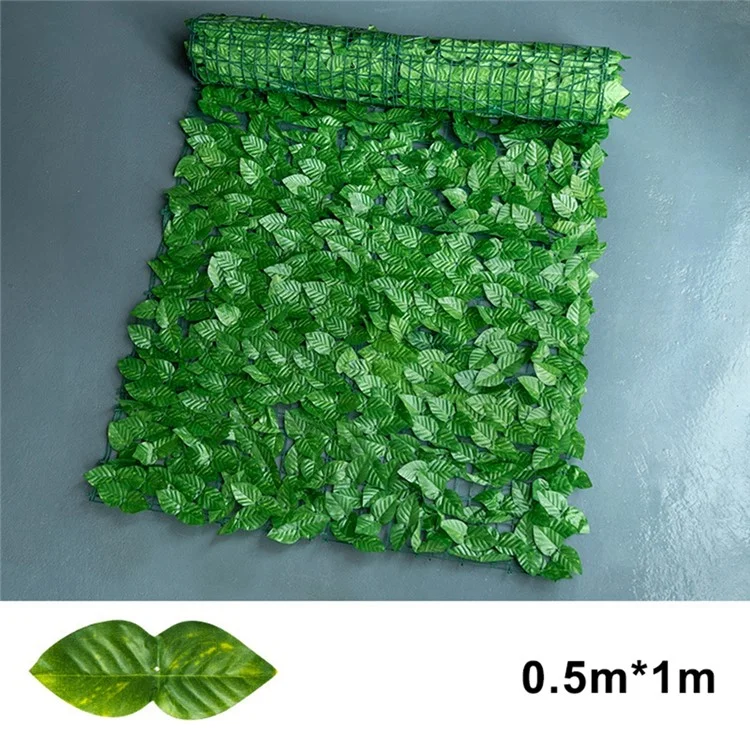 0.5 x 1m Faux Apple Leaf Artificial Hedge Privacy Screen Fence Panel Realistic Green Plant Barrier