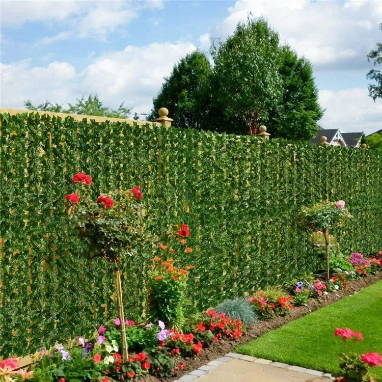 0.5 x 1m Faux Apple Leaf Artificial Hedge Privacy Screen Fence Panel Realistic Green Plant Barrier