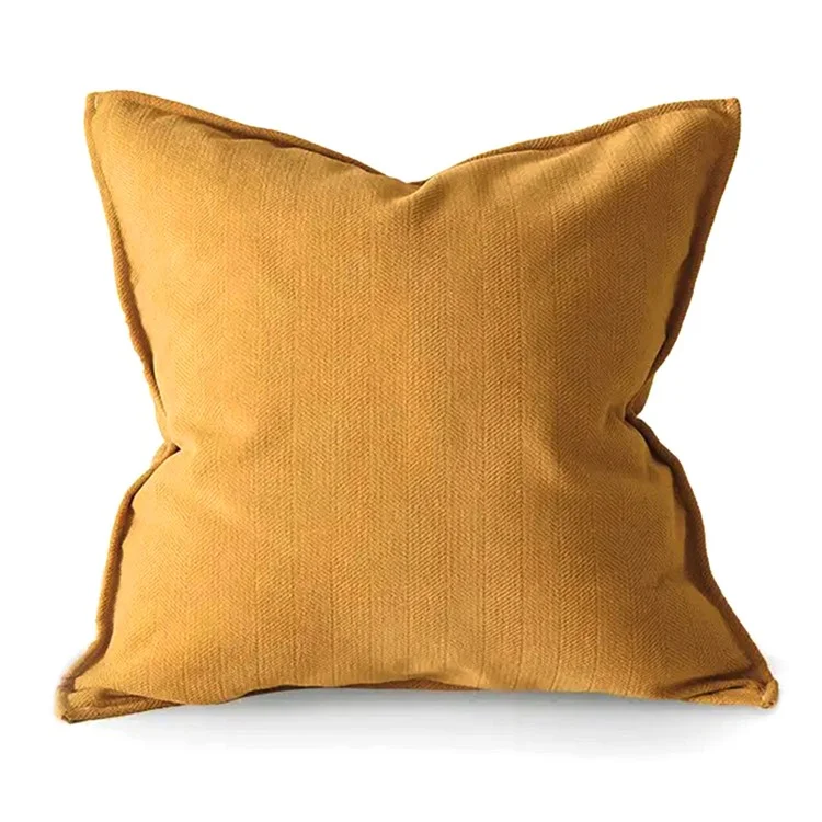 Federa per cuscino in chenille morbida 45 x 45 cm, colore tinta unita per divano, camera da letto, soggiorno - Caramello