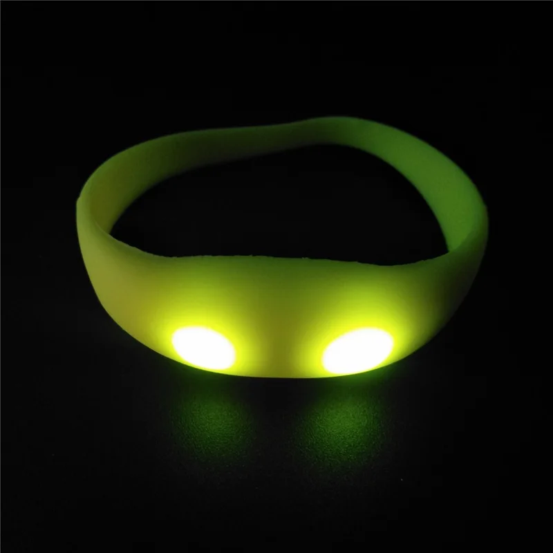 Sound Vibration Control LED Light Silicone Glow Bracelet for Party Flash Wristband - Yellow