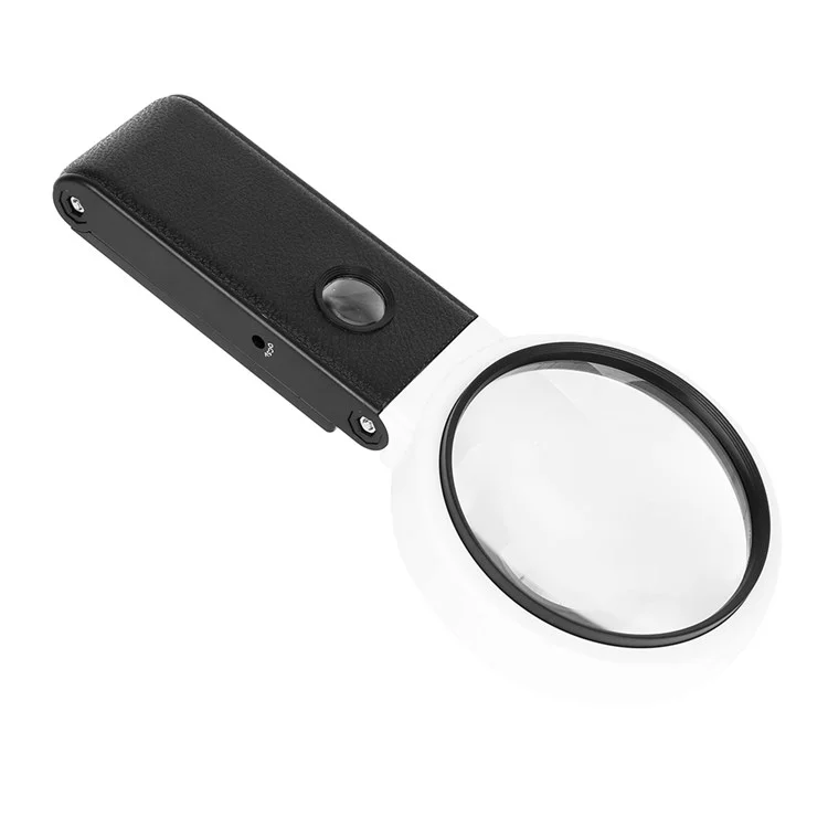 7018C 110mm LED Lupa de Dinero Identificación de Efectivo Diseño Plegable 3.5X 25X Lupa