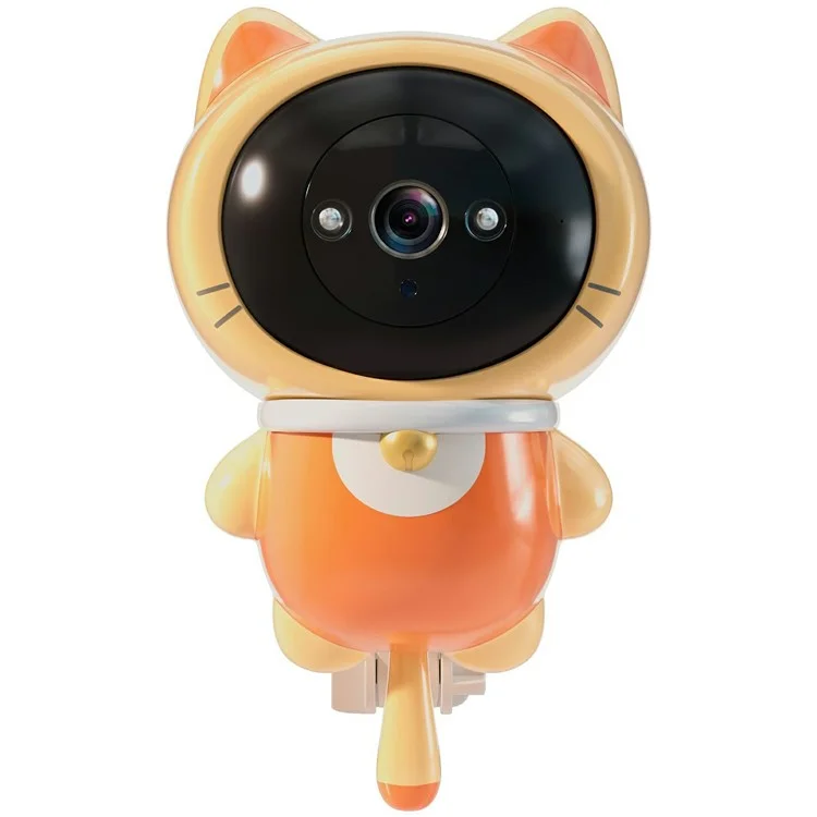 Robot Cat Telecamera Baby Monitor WiFi con Audio Bidirezionale Montata a Parete con Scheda TF da 32G