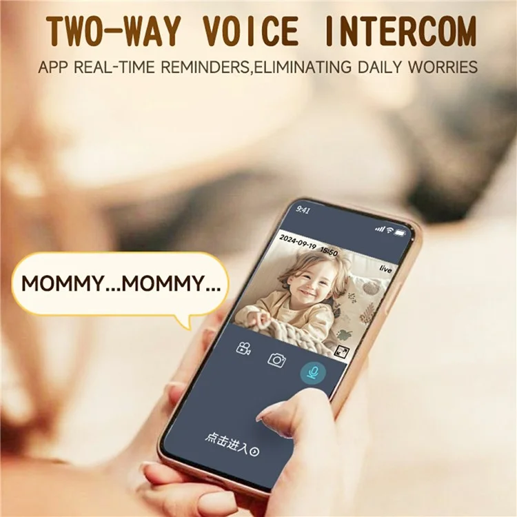Robot Cat Telecamera Baby Monitor WiFi con Audio Bidirezionale Montata a Parete con Scheda TF da 32G