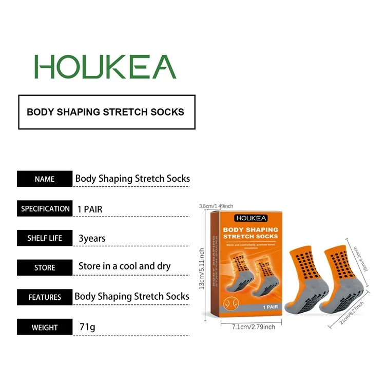 HOUKEA HK-A07-0002-01 rutschfeste, mittelhohe Sportsocken mit Punktmuster, atmungsaktiv, Fußpflege-Socken