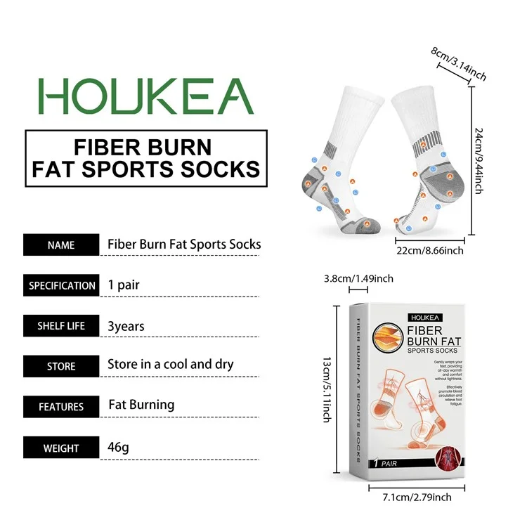 HOUKEA HK-B05-0025-01 1 Paar Fußpflege-Socken rutschfeste elastische Mittelhoch-Sportssocken