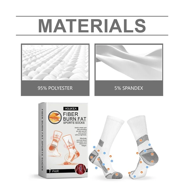 HOUKEA HK-B05-0025-01 1 Paar Fußpflege-Socken rutschfeste elastische Mittelhoch-Sportssocken
