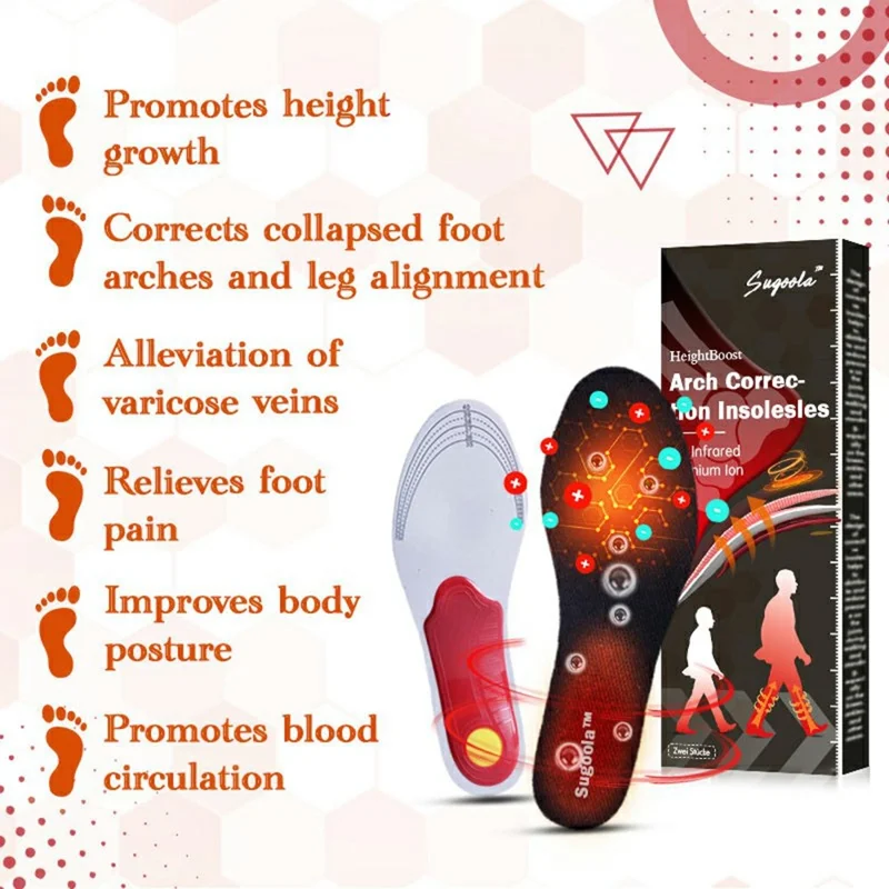 Semelles orthopédiques d'augmentation de la hauteur avec thérapie infrarouge SUGOOLA HK-B05-0029-01
