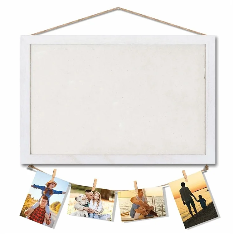 Tablero de corcho para colgar mensajes, notas, fotos y avisos - Blanco