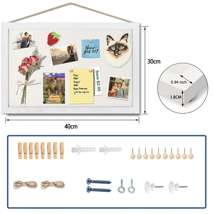Tablero de corcho para colgar mensajes, notas, fotos y avisos - Blanco