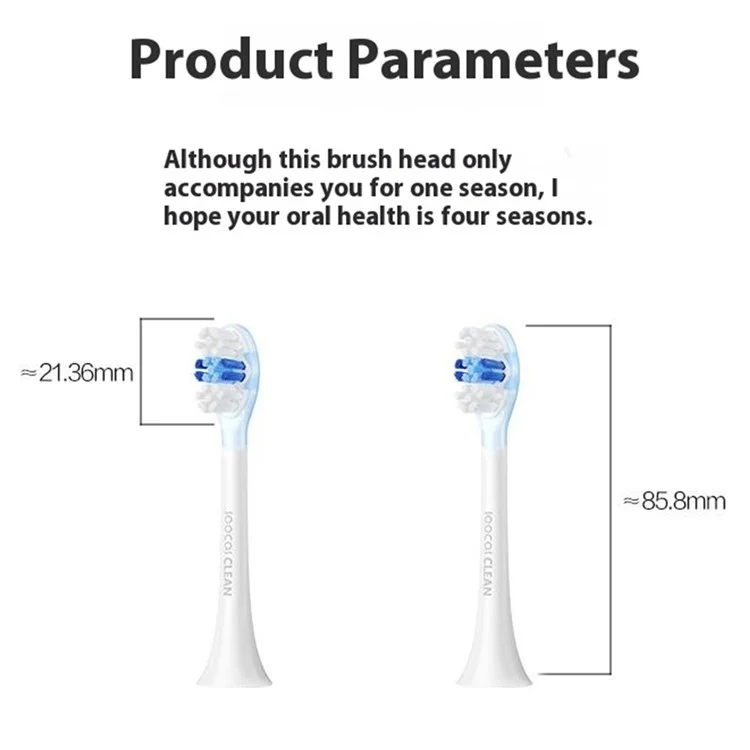 2 têtes de brosse à dents électrique Cloudsense blanchissante pour adulte Soocas (emballage en chinois) - Blanc