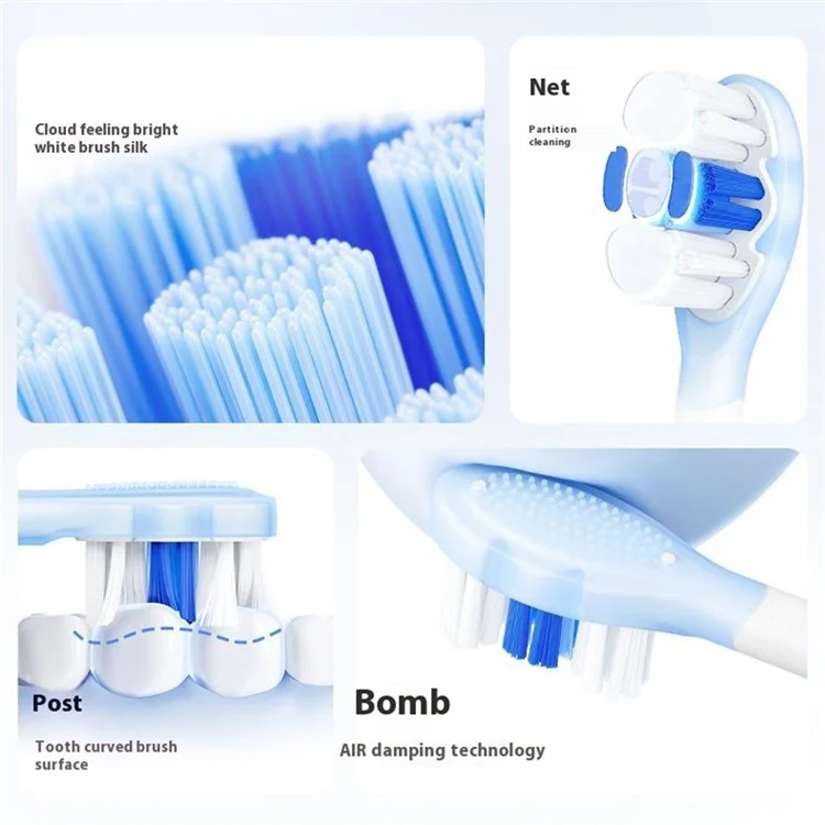 2 têtes de brosse à dents électrique Cloudsense blanchissante pour adulte Soocas (emballage en chinois) - Blanc