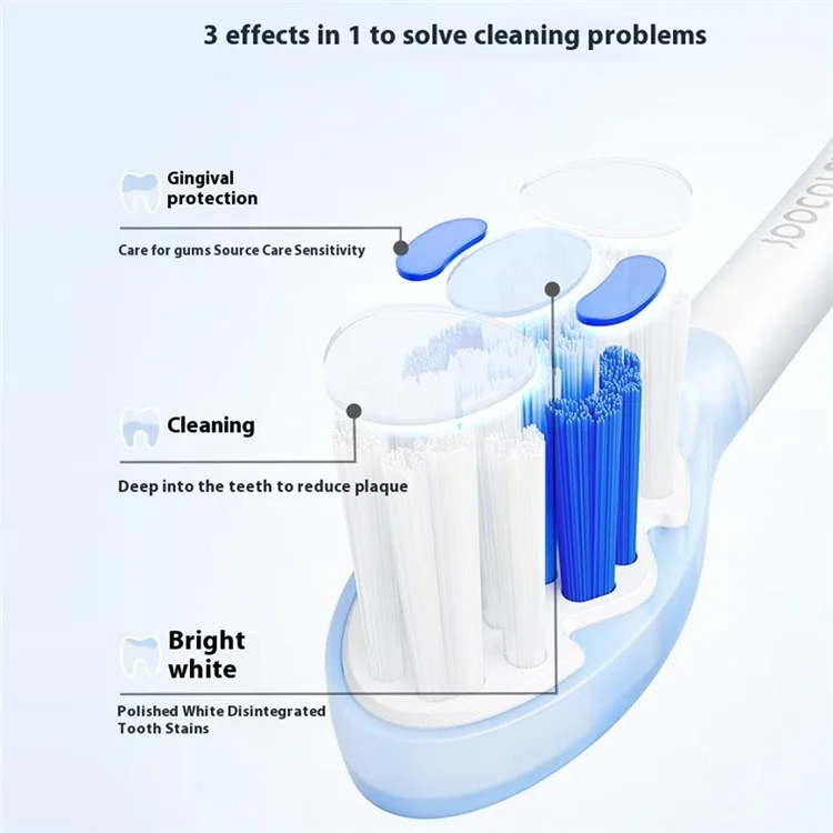 2 têtes de brosse à dents électrique Cloudsense blanchissante pour adulte Soocas (emballage en chinois) - Blanc