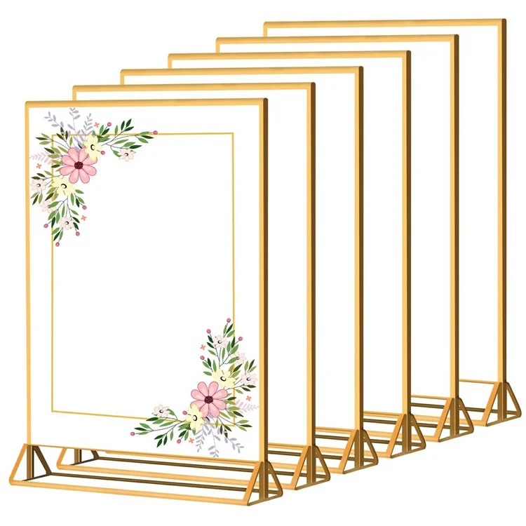 6 piezas de 10 x 15 cm Soporte vertical para menú en forma de T, de doble cara, de acrílico transparente