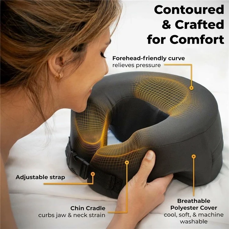 3 in 1 Face Down Pillow Memory Foam Neck Support Travel Cushion for Rest Massage Recovery
