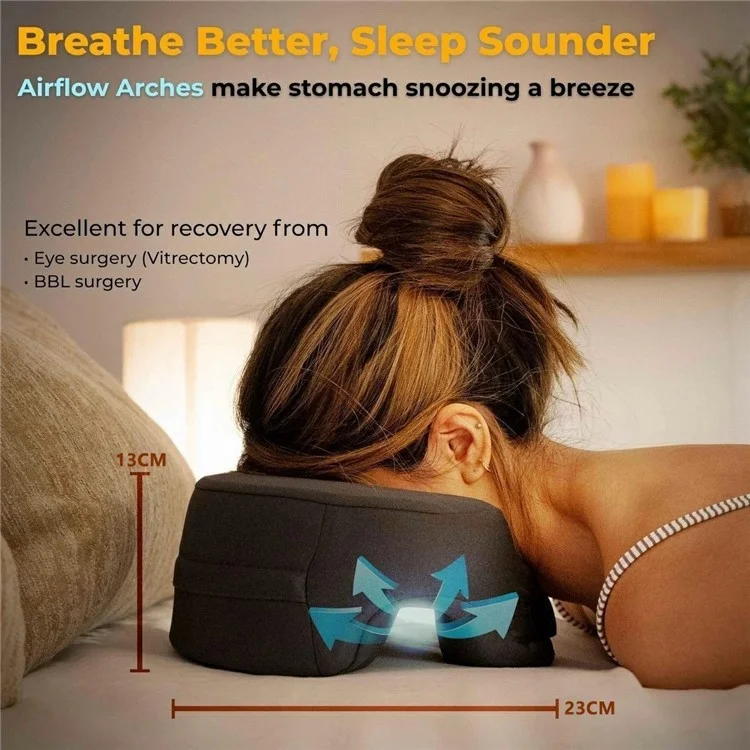 3 in 1 Face Down Pillow Memory Foam Neck Support Travel Cushion for Rest Massage Recovery