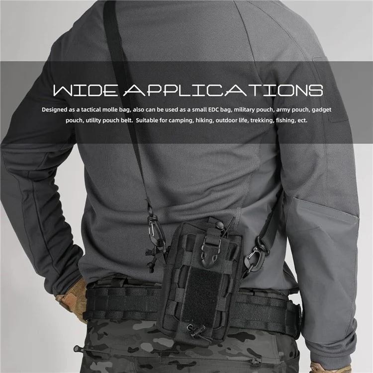 Tactical Outdoor Hiking Camping Waist Pack Small Hanging Bag with Water Bottle Holder - Khaki