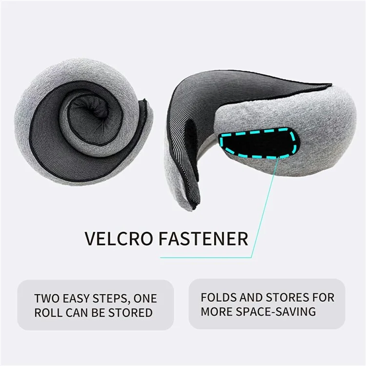 Memory Foam Snail Travel Pillow Portable U-Shaped Airplane Office Nap Neck Support Pillow - Navy Blue