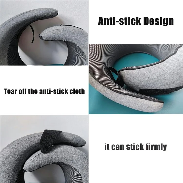 Memory Foam Snail Travel Pillow Portable U-Shaped Airplane Office Nap Neck Support Pillow - Navy Blue