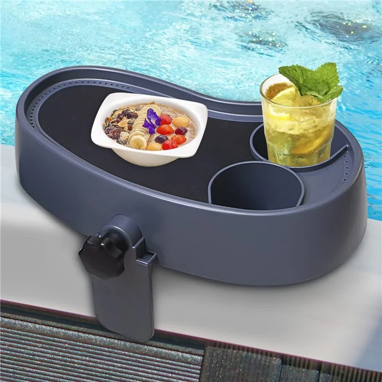 Non Slip Hot Tub Caddy Tray Adjustable Spa Side Table Plastic Drink Cup Holder