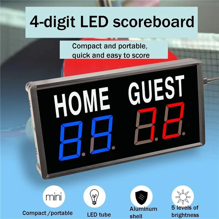 Elektronische Anzeigetafel aus Aluminiumlegierung mit LED-Anzeige, Sportpunkteanzeige mit Fernbedienung
