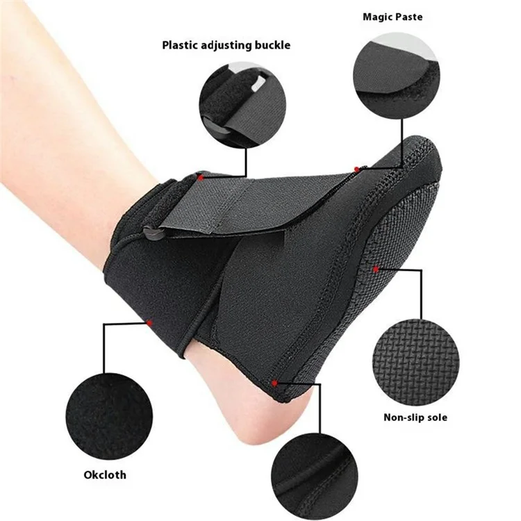 021 Chaussettes orthopédiques pour correction de chute du pied, Bande d'entraînement plantaire Attelle de stretching nocturne pour fasciite plantaire - S / 35-39