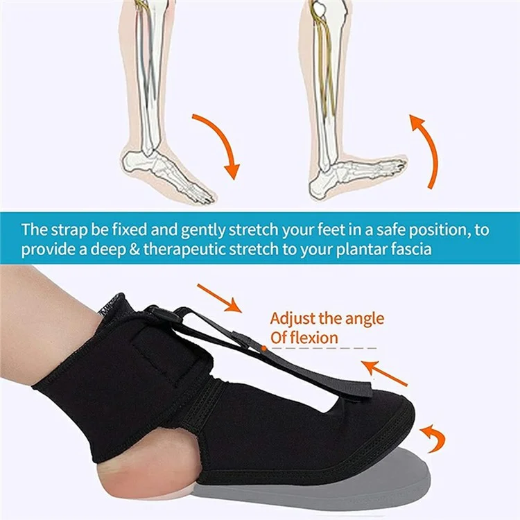 021 Night Splint Socks for Foot Drop Correction, Foot Training Band Plantar Fasciitis Night Stretch Brace - L / Above 44