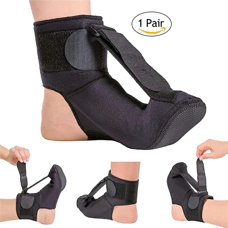 021 Night Splint Socks for Foot Drop Correction, Foot Training Band Plantar Fasciitis Night Stretch Brace - L / Above 44