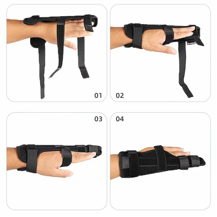 025 Finger Splint Brace 2 Digit Adjustable Breathable Finger Support with Adjustable Straps - M
